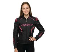 RST S1 D3O Giacca tessile impermeabile per motociclette, nero/rosa, Taglia 12