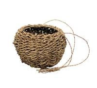 RSTYS Piccolo cestino da appendere in corda, 10,2 cm, con manico in corda di cotone e corda di canapa