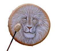 RSTYS Tamburo sciamano leone, strumento per la guarigione del suono a tamburo sciamanico, 24,9 cm, strumento spirituale, simbolo della musica dello spirito del tamburo, regalo dell'anima per gli