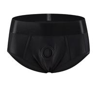 Rswnyirn Mutandine da donna con strap on slip, mutandine in girocollo, aperte, elasticizzate, per coppie, A nero, S