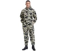 Rswnyirn Tuta da lavoro da uomo con cappuccio, tuta da pittore, riutilizzabile, tuta intera per il corpo, protezione dalla polvere, per officina, uniforme da lavoro, Mimetico, XXL