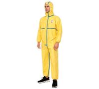 Rswnyirn Tuta da lavoro da uomo, impermeabile, tuta intera con cappuccio, per riparare l'officina Laobr, Giallo A, XL