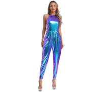 Rswnyirn Tuta lunga da donna, senza maniche, per carnevale, feste a tema, colore blu, M