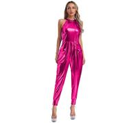 Rswnyirn Tuta lunga da donna, senza maniche, per carnevale, feste a tema, colore rosa, 4XL