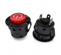 RSYHVG 2 interruttori a pulsante di avviamento Power Start a 3 poli, 12 V, per auto elettrica per bambini, telecomando RC (28 mm)