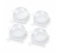 RSYHVG Set di 4 coperchi elasticizzati in silicone, universali, 9 cm, per contenitori, lattine e pentole per yogurt, riutilizzabili, lavabili in lavastoviglie e adatti al congelatore