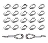 RT 20 pezzi Kit Fune, Acciaio Inossidabile 304, Ditale Per Cavo, Ditali Per Funi Metalliche, M3 Ghiere In Alluminio, Morsetti Per Cavo, Tenditore, Per Sartiame in Fune Metallica, Acciaio 3mm