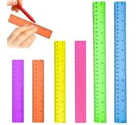 RT 6 pezzi righelli flessibili, gradiente, pieghevole, righello legami, morbido da 30 cm, con divisori in centimetri e pollici, adatto per ufficio, scuola, casa (15 cm/20 cm/30 cm)