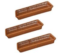 RT&BS Cestini Vimini per Posate, Piccolo Cestino da Tavola in Vimini per il Pane, Cesto Portaposate Intrecciato a Mano Riutilizzabile per Coltelli, Forchette, Cucchiai, Bacchette (3pz, rettangolo)