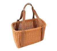 RT&BS Cesto per la spesa in vimini, cesto pasquale con manico, cesto intrecciato a mano riutilizzabile per conservare, fare picnic, organizzare, raccogliere frutta e verdura (grande)