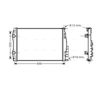 RT2387 AVA QUALITY COOLING Radiatore, Raffreddamento motore per RENAULT