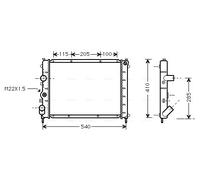 RTA2231 AVA QUALITY COOLING Radiatore, Raffreddamento motore per RENAULT