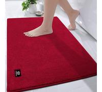 RTBQJ-AT Tappetino da bagno extra large, 120 x 80 cm, antiscivolo, assorbente, per bagno, in microfibra, morbido, lavabile in lavatrice, tappetino da bagno da esterno, colore: rosso