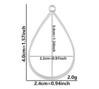 RTBVGHJIK Ciondolo Rotondo Geometrico Cavo Da 6 Pezzi | Cuore ovale croce cornice piatta castoni charms fiore vuoto luna