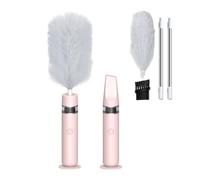 RTBXCOND 3 in 1 Spolverino Elettrico aspirapolvere auto, Spolverino Elettrico Ricaricabile 360° Rauotabile Duster Spazzole per Pulire con prolunghe per casa, ufficio, Auto (Rosa)