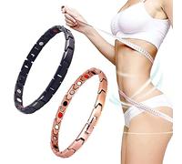 RTcald Bracciale Magnetico per Drenaggio Linfatico,Bracciale Magnetico per Terapia Ultra Resistente,Bracciale Magnetico per Dimagrire, Braccialetti per La Salute Dell'energia (Black+Rose Gold)
