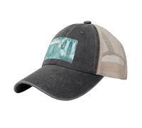 RTCVXZDSA Cappellino da baseball in rete da cowboy in marmo verde oro - classico berretto unisex in cotone con retro in rete traspirante, perfetto per attività all'aperto, sport e uso quotidiano, Nero