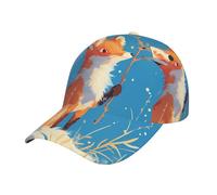 RTCVXZDSA Cute Fox Elegante berretto da baseball in poliestere, stampa all-over, tesa rinforzata, tesa posteriore regolabile, traspirante e leggero, unisex, Nero , Taglia unica