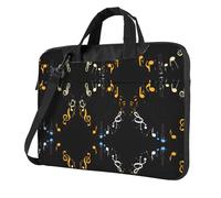 RTCVXZDSA Music Notes Elegante borsa per computer portatile con stampa completa - Borsa leggera e protettiva in poliestere Oxford 600D con fodera morbida, perfetta per lavoro, viaggi e scuola, Nero