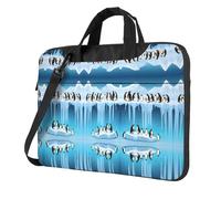 RTCVXZDSA Penguins On The Iceberg - Elegante borsa per laptop con stampa completa, leggera e protettiva, in poliestere Oxford 600D con fodera morbida, perfetta per lavoro, viaggi e scuola, Nero , 13