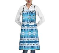 RTCVXZDSA Penguins On The Iceberg Stampato Titolo: Full-Print Grembiule - Poliestere, Soft Touch, Resistente all'acqua, con comoda tasca per vari usi, bianco, Taglia unica