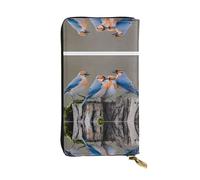 RTCVXZDSA Portafoglio in pelle con quattro uccellini, design completamente stampato, resistente ecopelle, cerniera in metallo, scomparti multipli per carte e tasca per contanti, perfetto per uomini o