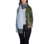 RTCVXZDSA Sciarpa con nappe paesaggi rurali - Elegante sciarpa unisex in morbido tessuto vellutato con un design stampato. Leggero e caldo, perfetto per autunno, inverno e primavera., Nero