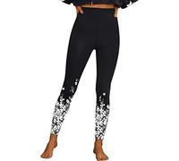 rtdgcv Leggings a rete da donna a vita alta, leggings sportivi, con stampa lunga, collant corti, bianco, XXXL