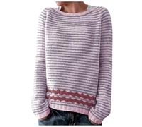 rtdgcv Maglione da donna, elegante, girocollo, casual, invernale, con stampa, caldo, confortevole, a maniche lunghe, alla moda, Rosa-e, 3XL
