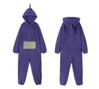 rtdgcv Teletubbies Costume da adulto, pigiama lungo da donna Onesie, pigiama da donna, unisex, con animale, costume da cosplay, homewear in pile, intero con cappuccio, biancheria da notte, viola., M