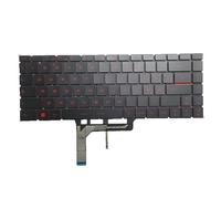 RTDPART Tastiera retroilluminata Monocromatica per Laptop per MSI GS65 GF63 PS42 WS65 WP65 Italia IT Nero Senza Cornice Parola Rossa