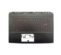 RTDPART Tastiera retroilluminata Nera per Laptop PalmRest e US per MSI GF63 307-6R1C211-HG0 3076R1C211HG0 15.6 Inglese con Scritta Rossa Nuova