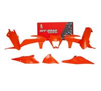 KIT PLASTICHE 6 PEZZI CON COPERCHIO LATERALE FILTRO ARIA E MASCHERINA FARO KTM REPLICA ARANCIONE FLUO