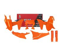 KIT PLASTICHE 7 PEZZI (CON COPERCHIO CASSA FILTRO E CORNICE PORTA FARO PARA STELI) KTM EXC EXC-F COLORE ARANCIONE K NERO