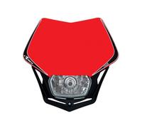 RTECH MASCHERINA PORTAFARO V-FACE FULL LED UNIVERSALE CROSS ENDURO NERO ROSSO
