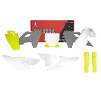 Rtech Plastic Kit Per Husqvarna FC TC 125 250 350 450 23-24 Bianco/Graue/Giallo