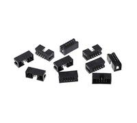 Rtengtunn 10 Pezzi DC3 10 Pin 2x5 Pin Doppia Fila 2,54 mm Passo Dritto Pin Maschio IDC connettore Testata Scatola