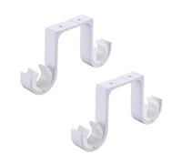 Rtengtunn Staffe per Asta di Tenda, 2 Pezzi/Set Staffe per Asta di Tenda Doppia Finestra Hardware Supporto per Gancio Appendiabiti Montaggio sul Tetto Decorazioni per la casa - Bianca