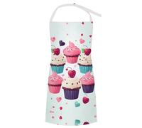RTFGHJS Grembiule da cuoco per uomini e donne, grembiule con tasche, grembiule da kickboxing, grembiule da cucina, Cupcake Candy Hearts Sweet, 70x80cm