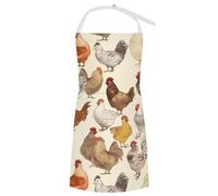 RTFGHJS Grembiule da cuoco per uomini e donne, grembiule con tasche, una nidiata di polli, grembiule da cucina