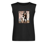 RTFzza Fight The Dead Fear The Living II Rick The Walking Grimes Dead Men Sleeveless T-Shirt Printed Vest Tank Black Tee Top 3XL
