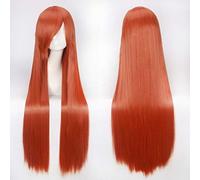 RTGFS 100cm Parrucca cosplay lunga netta lunga rosa anime Cosplay Bionda Verde Rosso Viola Bianco Parrucche di Halloween per capelli sintetici da donna 21