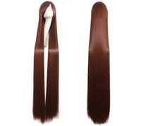 RTGFS 150cm Parrucca Super Long Straight Nero Bionda Bianco Blu Rosso Bionda Anime Parrucche Cosplay Per donna Costume di Halloween Capelli sintetici brown01