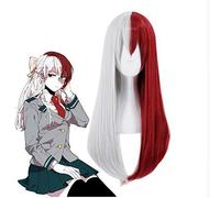 RTGFS 2019 My Hero Academia Todoroki Shoto Women Long Wig Cosplay Costume Boku No Hero Academia Red White Hair Halloween Party Wigs