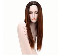 RTGFS 26 pollici di alta qualità dritto lungo grigio grigio nero parrucca ombre capelli sintetici parte centrale anime naturali parrucche cosplay per le donne marrone ombre