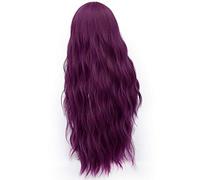RTGFS 28 pollici Parrucca lunga riccia blu bionda verde rosa capelli sintetici naturali anime cosplay costume di halloween parrucche da festa per le donne viola 8