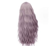 RTGFS 28 pollici Parrucca riccia lunga blu bionda verde rosa Capelli sintetici naturali Anime Cosplay Halloween Costume Parrucche da festa per donna grigio argento 7