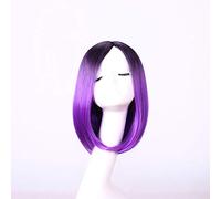 RTGFS 30cm Parte centrale Corto Corto Nero Biondo Ombre Parrucca Cosplay Anime Capelli sintetici Halloween Costume Parrucche per le donne 04