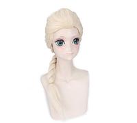 RTGFS Anime di alta qualità Cosplay Principessa Elsa Anna Parrucca Bionda Marrone Intrecciato Sintetico Capelli finti Parrucche di Halloween per adulti Parrucca lunga elsa