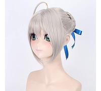 RTGFS Fate Stay Night Arturia Pendragon Sabre Parrucca Cosplay Bionda in stile grigio Updo Anime Costume Parrucche piene per la festa 3 colori grigio